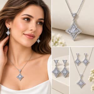 Women’s Geometric Crystal Jewelry Set